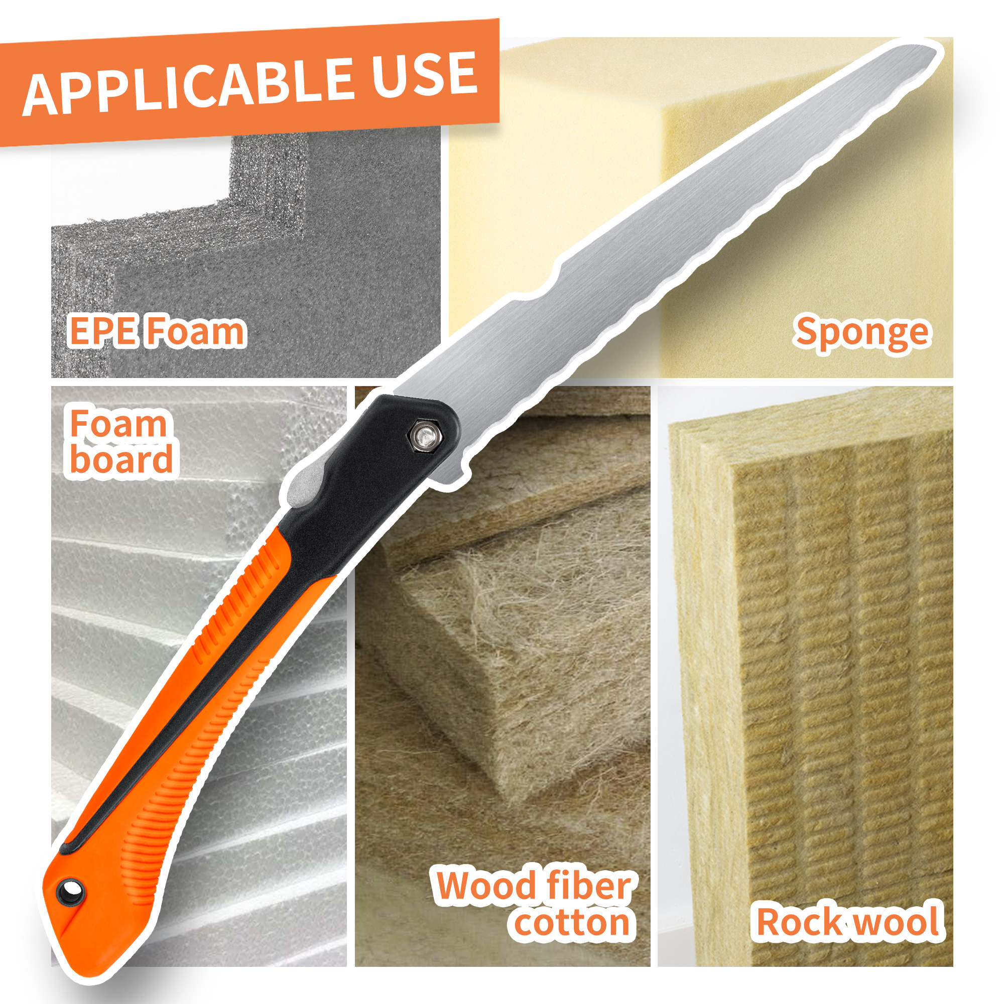 KD-03F Foldable Handle Rock Wool Insulation Knife
