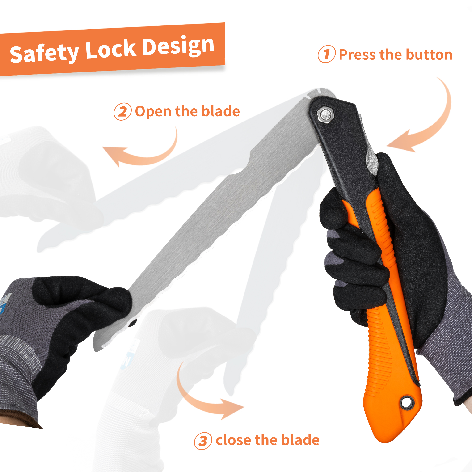 KD-03F Foldable Handle Rock Wool Insulation Knife